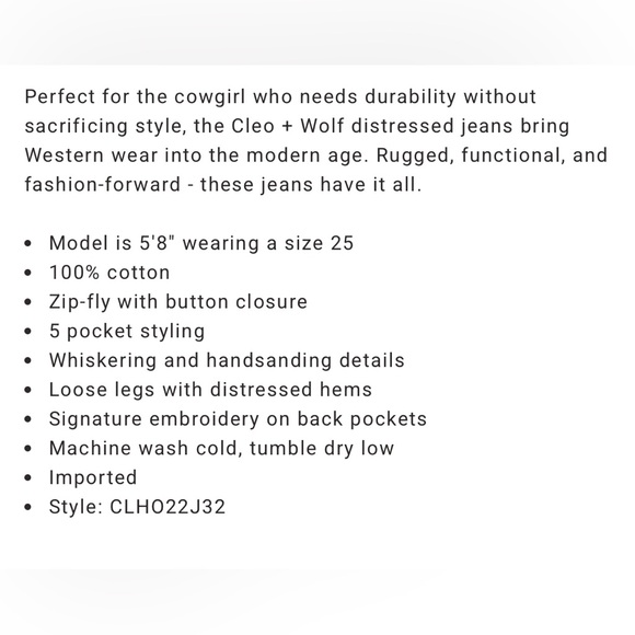 CLEO + WOLF Medium Wash High Rise Loose Distressed Jeans Women’s Size 29 - Picture 16 of 16